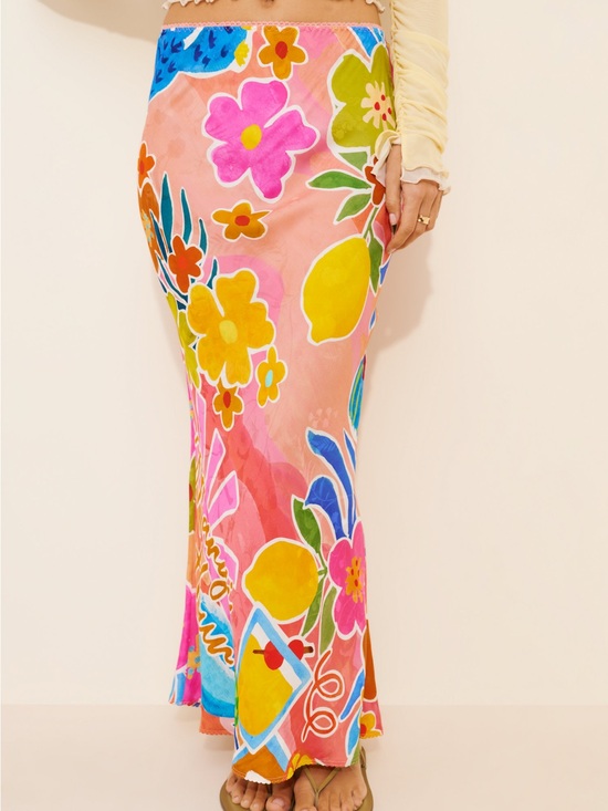Spell Dresses & Skirts - Spell Pink Floral Lemon Maxi Skirt